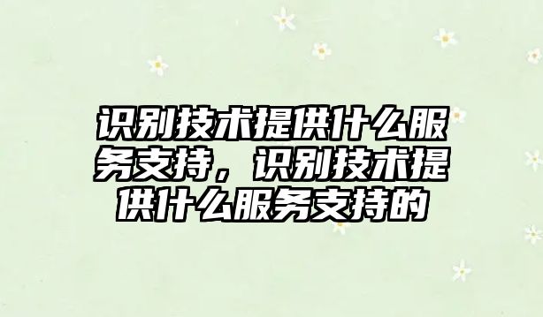 識(shí)別技術(shù)提供什么服務(wù)支持，識(shí)別技術(shù)提供什么服務(wù)支持的